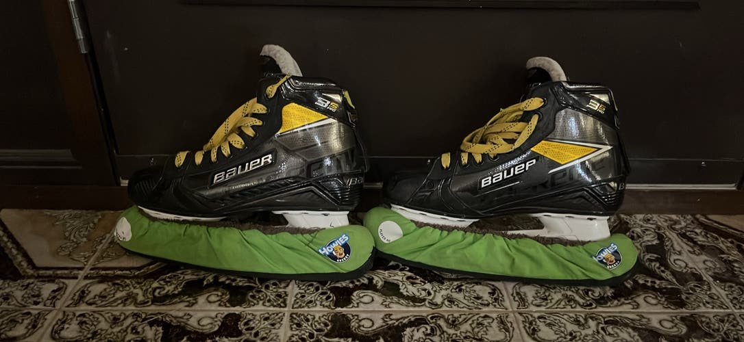 2020 Bauer Supreme 3S Pro Hockey Goalie Skates Regular Width 7.5 (Used) /w extras
