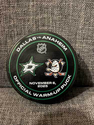 Dallas Stars vs Anaheim Ducks November 6, 2025 Official NHL Warm Up Hockey Puck