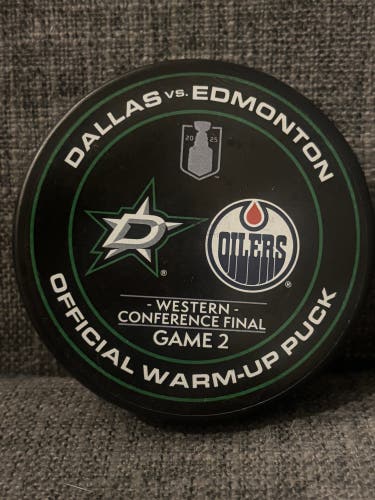 Dallas Stars vs Edmonton Oilers 2025 Western Conf Finals Game 2 NHL Warm Up Puck
