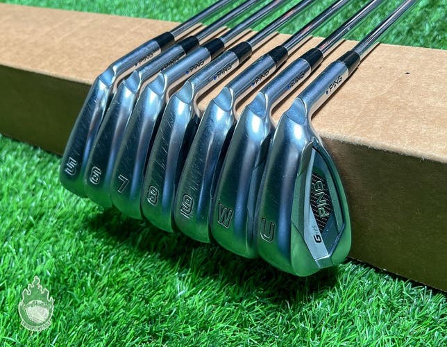 Used RH Ping Blue Dot G425 Irons 5-PW/UW AWT 2.0 Stiff Flex Steel Golf Set