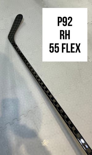 Intermediate(1x)Right P92 55 Flex 63” ProBlackStock™ Unbranded Pro Stock Hockey Sticks