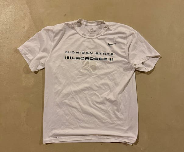 White Michigan state lacrosse shirt