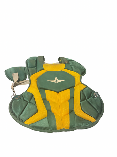 Used All Star GREEN/YELLOW CHEST PROTECTOR Catchers Chest Protector Green Adult 11834-S000051425