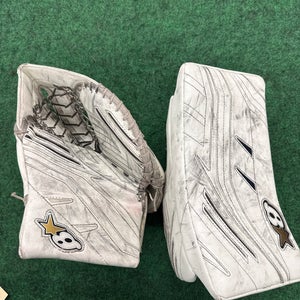 White Junior Brian's GNETiK X5 Goalie Glove & Blocker Set Regular (Used)