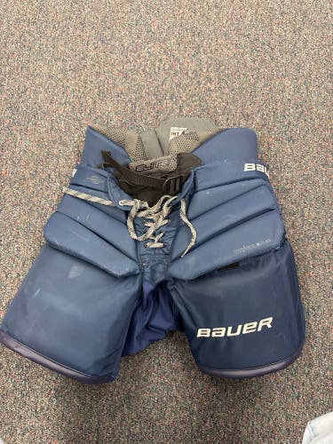Navy Bauer Elite Hockey Goalie Pants (Used) | Intermediate Medium