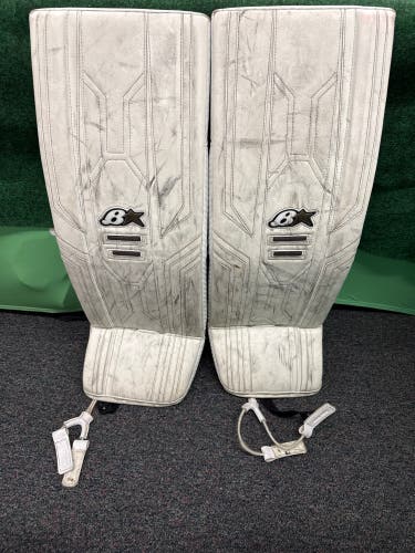 White Intermediate Brian's Optik X3 Goalie Leg Pads (Used) | 31" +1"