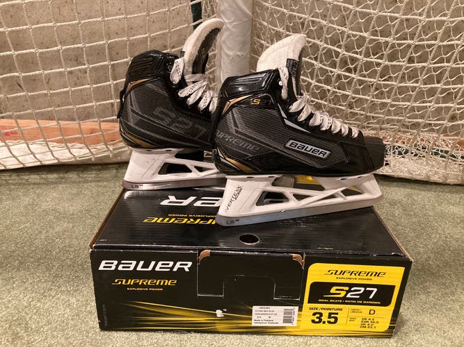 2018 Bauer Supreme S27 Hockey Goalie Skates Regular Width Size 3.5 (Used)