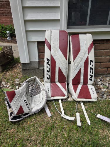 Ice Hockey Goalie Leg Pads with Catcher
