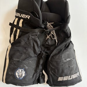 Used Senior Medium Bauer Custom Pro Stock Hockey Pants - Black/White