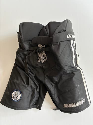 Used Senior Large Bauer Custom Pro Stock Hockey Pants - Black/White