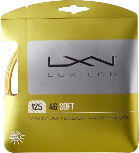 TWO (2X) SETS: LUXILON 4G SOFT 16L (1.25) CO-POLYESTER TENNIS STRINGS