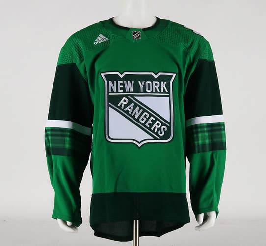 New York Rangers St Patricks Day MiC Team Issued Adidas Jersey Size 56