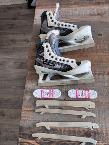 2016 Bauer Reactor 7000 Hockey Goalie Skates Regular Width Size 5 (Used) w/extra blades