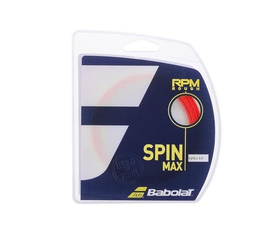 2 SETS: BABOLAT RPM ROUGH (17g / 125) POLYESTER TENNIS STRINGS (FLORESC. RED)