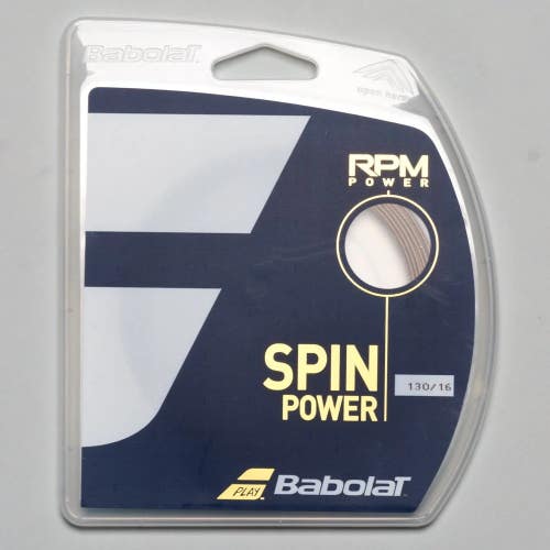 2 SETS: BABOLAT RPM POWER (16g / 130) POLYESTER TENNIS STRINGS (ELEC. BROWN)