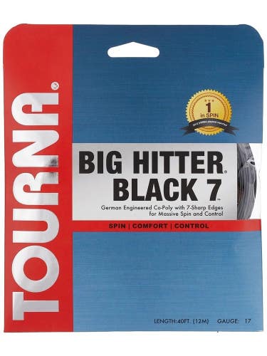 4 SETS: TOURNA BIG HITTER BLACK 7 (17g / 125) POLYESTER TENNIS STRINGS