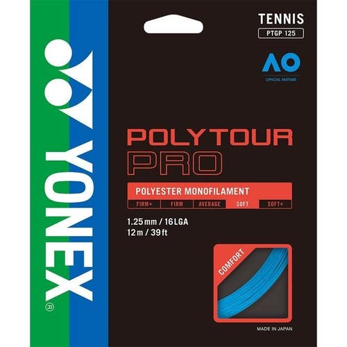 3 SETS: YONEX POLYTOUR PRO (16Lg / 125) BLUE POLYESTER TENNIS STRINGS