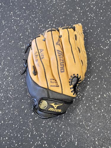 Used Mizuno POWER CLOSE BB/SB Glove RH Throw Tan 11 1/2" 11849-S000040332