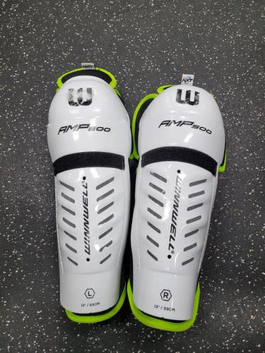 Used WinnWell AMP 500 Senior Shin Guards White 13" 11849-S000040315