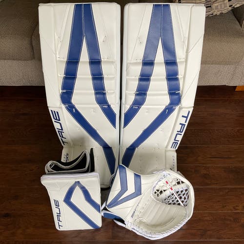 NEW True Catalyst PX5 Goalie Pads and Blocker, PX3 Glove Full Set - 34+1.5