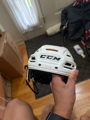 White CCM Tacks 710 Helmet Medium