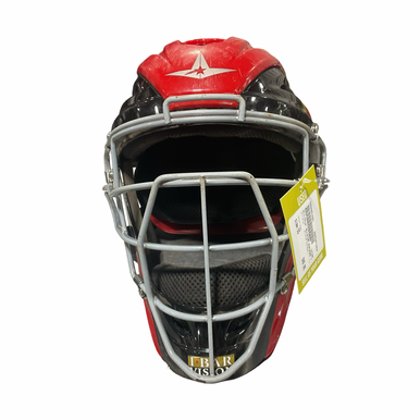 Used All-Star ALLSTAR MVP2500 7-7 1/2 Catchers Helmet w/Mask Red One Size 11834-S000051591