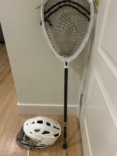 Cascade S goalie helmet and stick (Used)