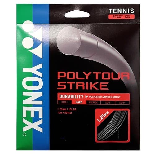 3 SETS: YONEX POLYTOUR STRIKE (16Lg / 125) IRON GRAY POLYESTER TENNIS STRINGS
