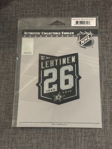 Dallas Stars NHL Jere Lehtinen Retirement Patch Brand New