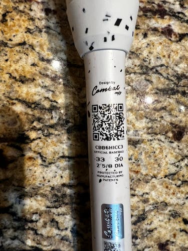 2026 Combat Spec A1 Hybrid BBCOR Certified Bat (-3) 30 oz 33" (New)