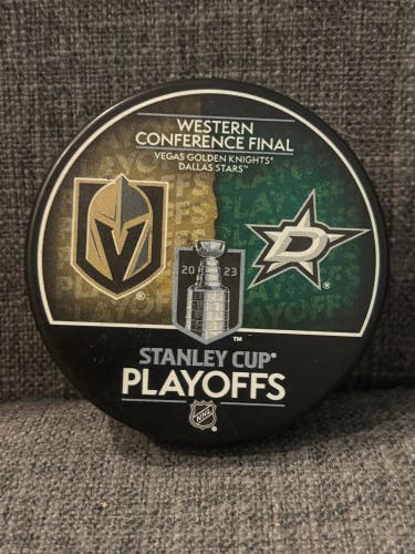 Dallas Stars vs Vegas Golden Knights 2023 NHL Playoffs Match Up Hockey Puck