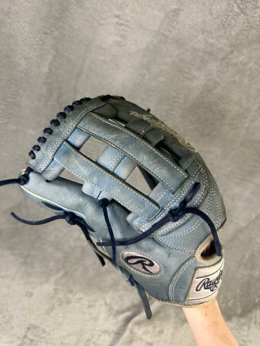 Blue Rawlings Heart of the Hide LH Outfield Baseball Glove 12.75" (Used)