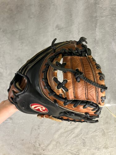 Brown Rawlings Heart of the Hide RH Catcher's Baseball Glove 31" (Used)