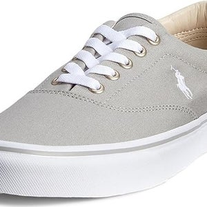 Polo Ralph Lauren Keaton-Pony Sneaker Mens US 8 Gray Canvas Casual Shoes JOBB863