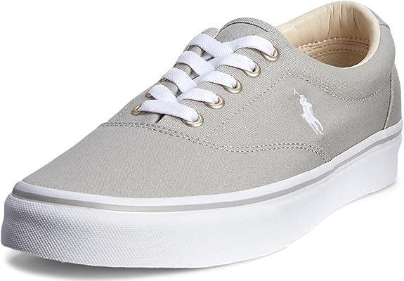Polo Ralph Lauren Keaton-Pony Sneaker Mens US 8 Gray Canvas Casual Shoes JOBB863