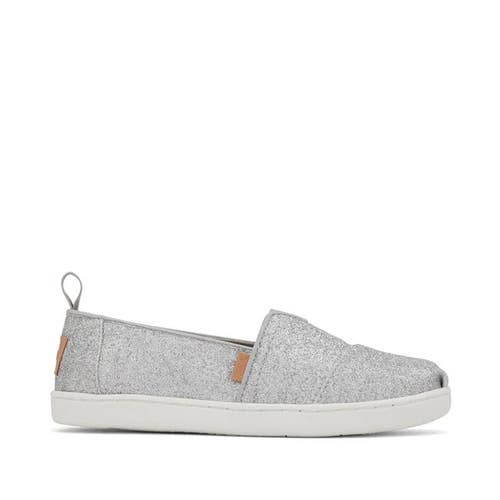 Toms Alpargata 10017760 Kids US 5.5 Silver Glimmer Slip On Dress Shoes JOBB892