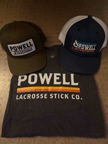 Powell Lacrosse T Shirt & Snapback Hat Bundle (XL)