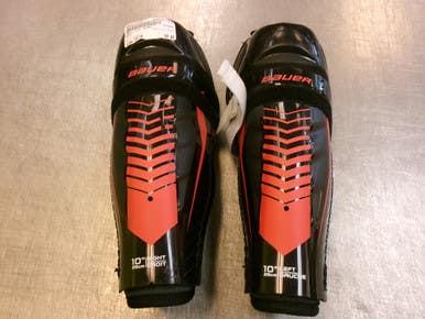 Used Bauer LIL SPORT Youth Shin Guards Black 10" 11339-S000202508