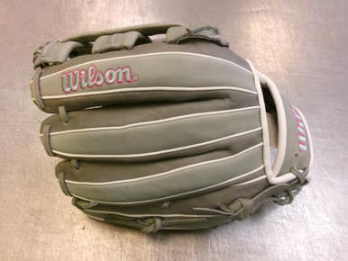 Used Wilson A1000 BB/SB Glove RH Throw Grey 12" 11339-S000202536