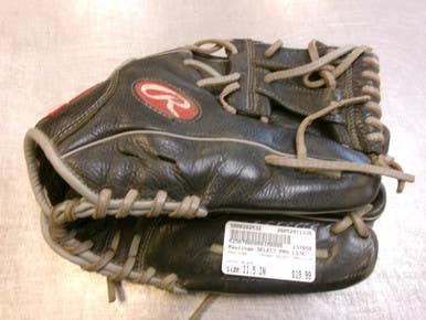 Used Rawlings SELECT PRO LITE BB/SB Glove RH Throw Black 11 1/2" 11339-S000202532