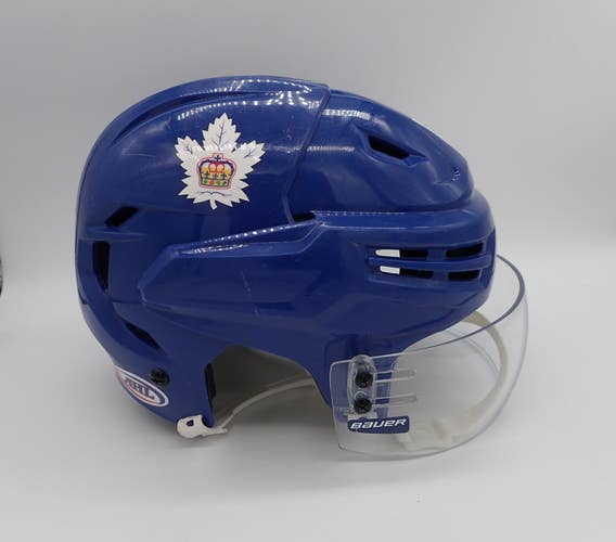 Toronto Maple Leafs Pro Stock Hockey Player Helmet Blue Senior Medium Bauer IMS 9.0