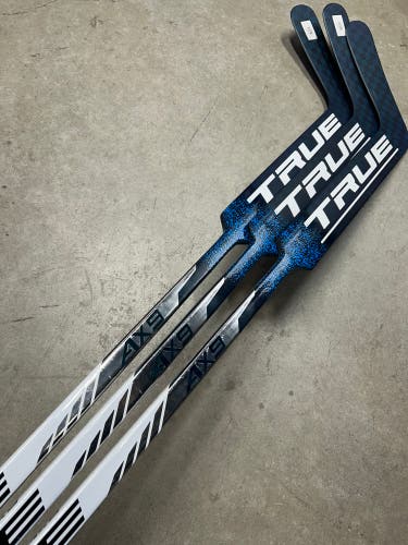 3 Pack 24” Paddle Senior True AX9 Pro Stock NHL Goalie Stick Blue / White