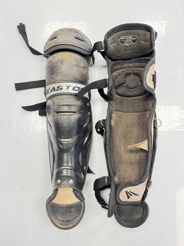 Used Easton GAMETIME Catchers Leg Guards Black Youth 11860-S000306538