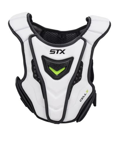 STX Cell IV Lacrosse Shoulder Pads Liner Chest Protector Size Large White/Black