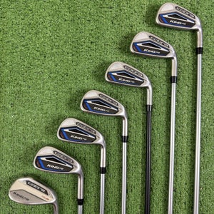 Cobra King F8 One Length Iron Set 5-PW GW Aldila Rogue Pro 124 Regular Flex 65g