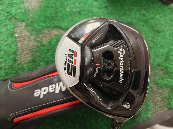 Taylormade M5 Fairway 3 Wood Rocket 14 Degree Stiff Flex Tensai Red 65 Headcover