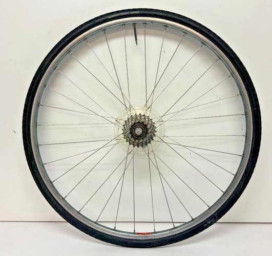Vintage Araya 6-Speed 32-Spoke Aluminum 700C Rear Wheel Suntour Sprint Hub +Tire