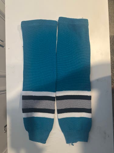 San Jose sharks teal hockey socks