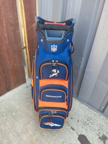 Team Effort Bucket 15 Divider Golf Cart Bag Denver Broncos w Raincover Nice