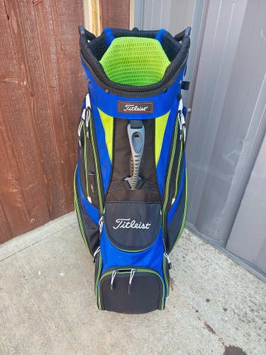 Titleist Full 14 Divider Golf Cart Bag Black/Blue/Yellow
